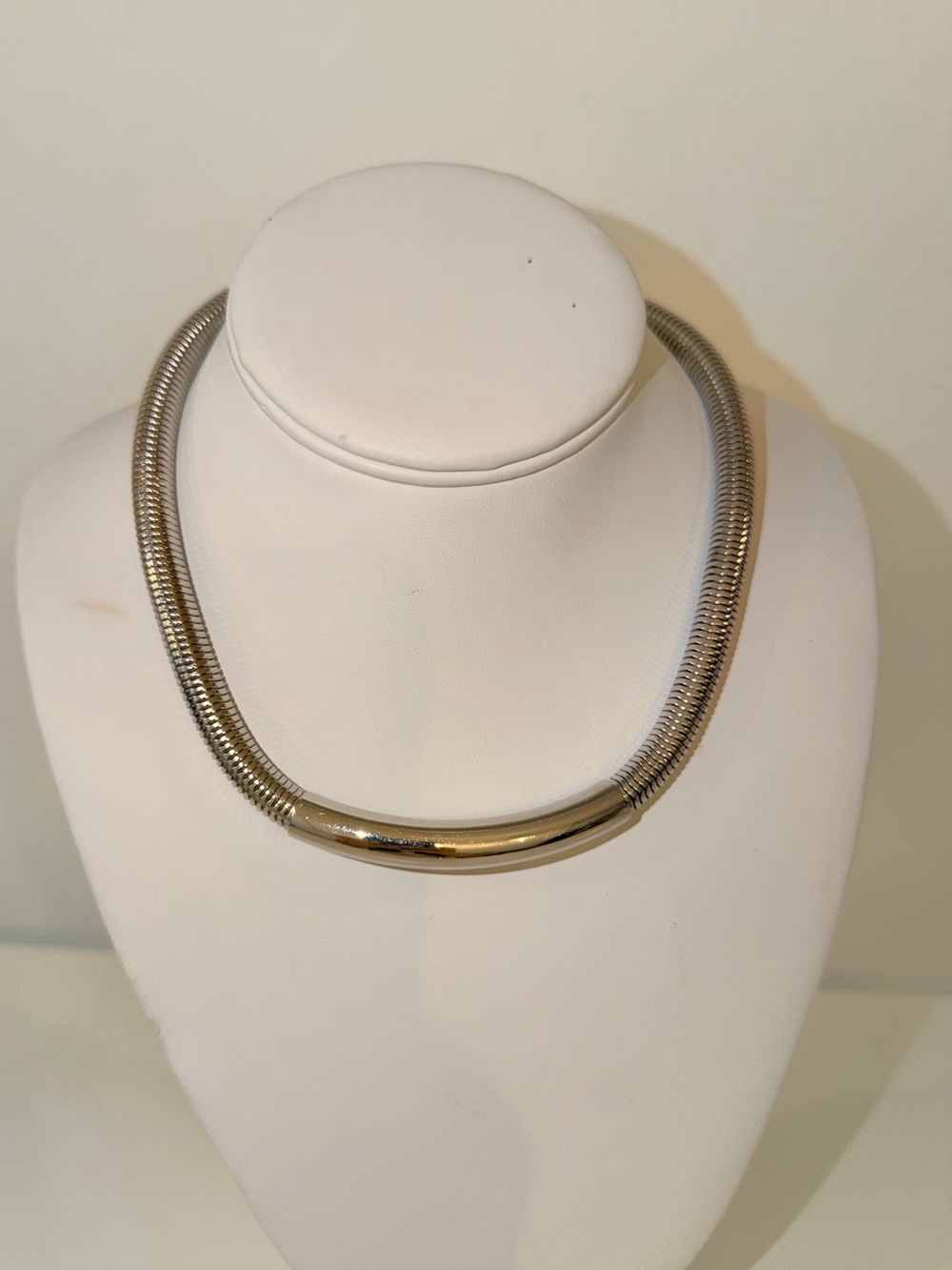 Vintage Signed Monet Silver-Tone Adjustable Choker Necklace